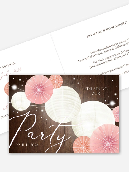 Partyeinladung Bright Lampions