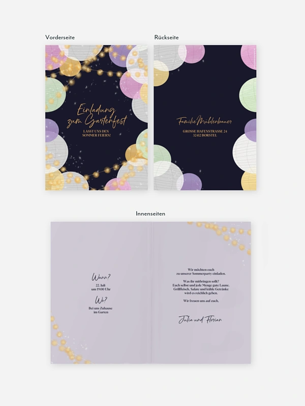 Partyeinladung Papierlampions