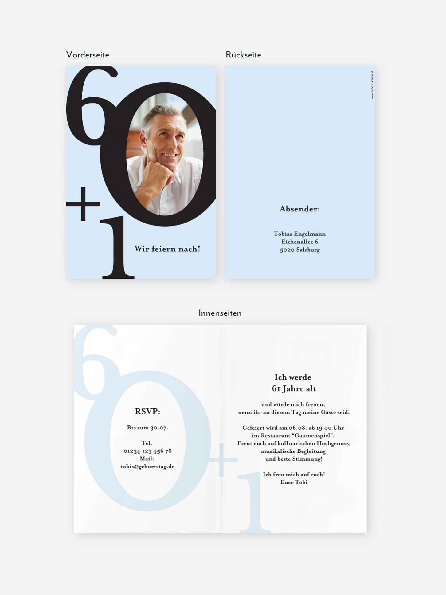 Einladung 60. Geburtstag Bold Numbers