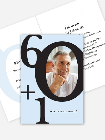 Einladung 60. Geburtstag Bold Numbers