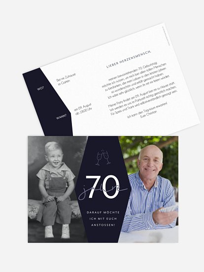 Einladung 70. Geburtstag Best Age