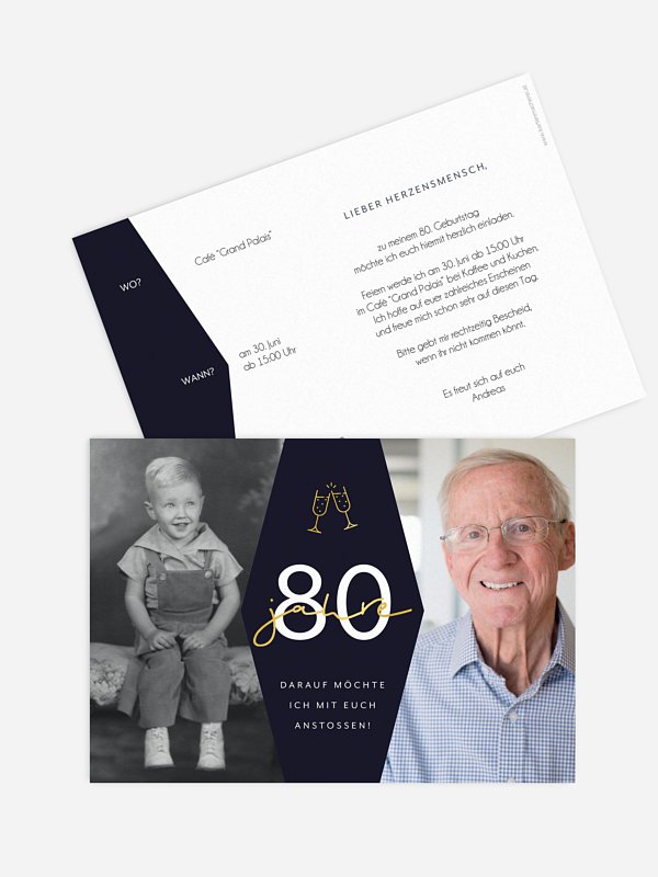Einladung 80. Geburtstag "Best Age"
