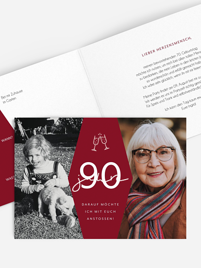 Einladung 90. Geburtstag Best Age