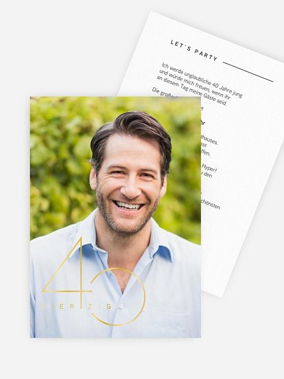 Einladung 40. Geburtstag Festlicher Moment