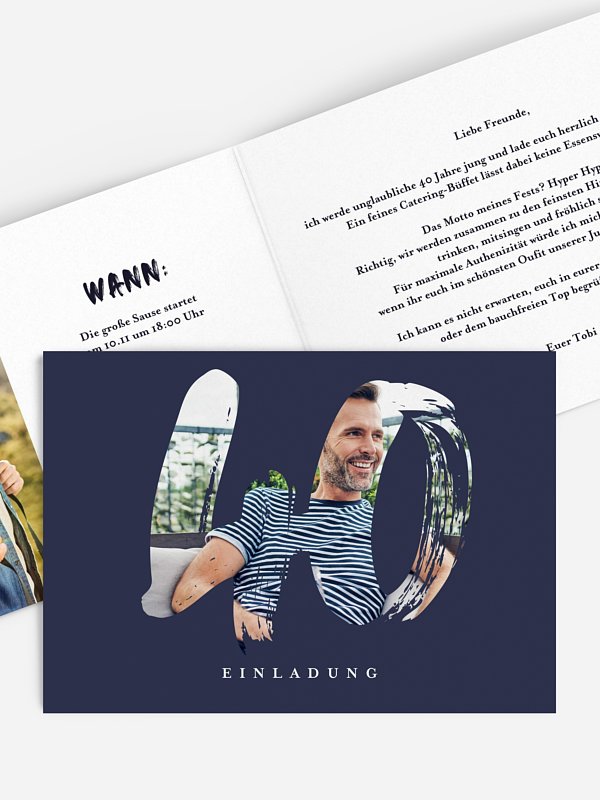 Einladung 40. Geburtstag Wilde Feier