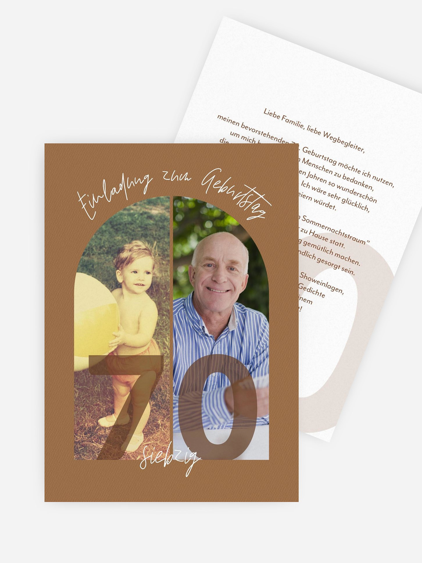 Einladung 70. Geburtstag Memory Lane