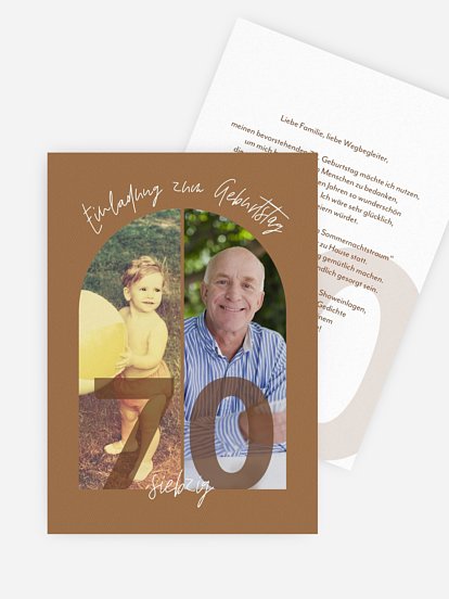 Einladung 70. Geburtstag Memory Lane