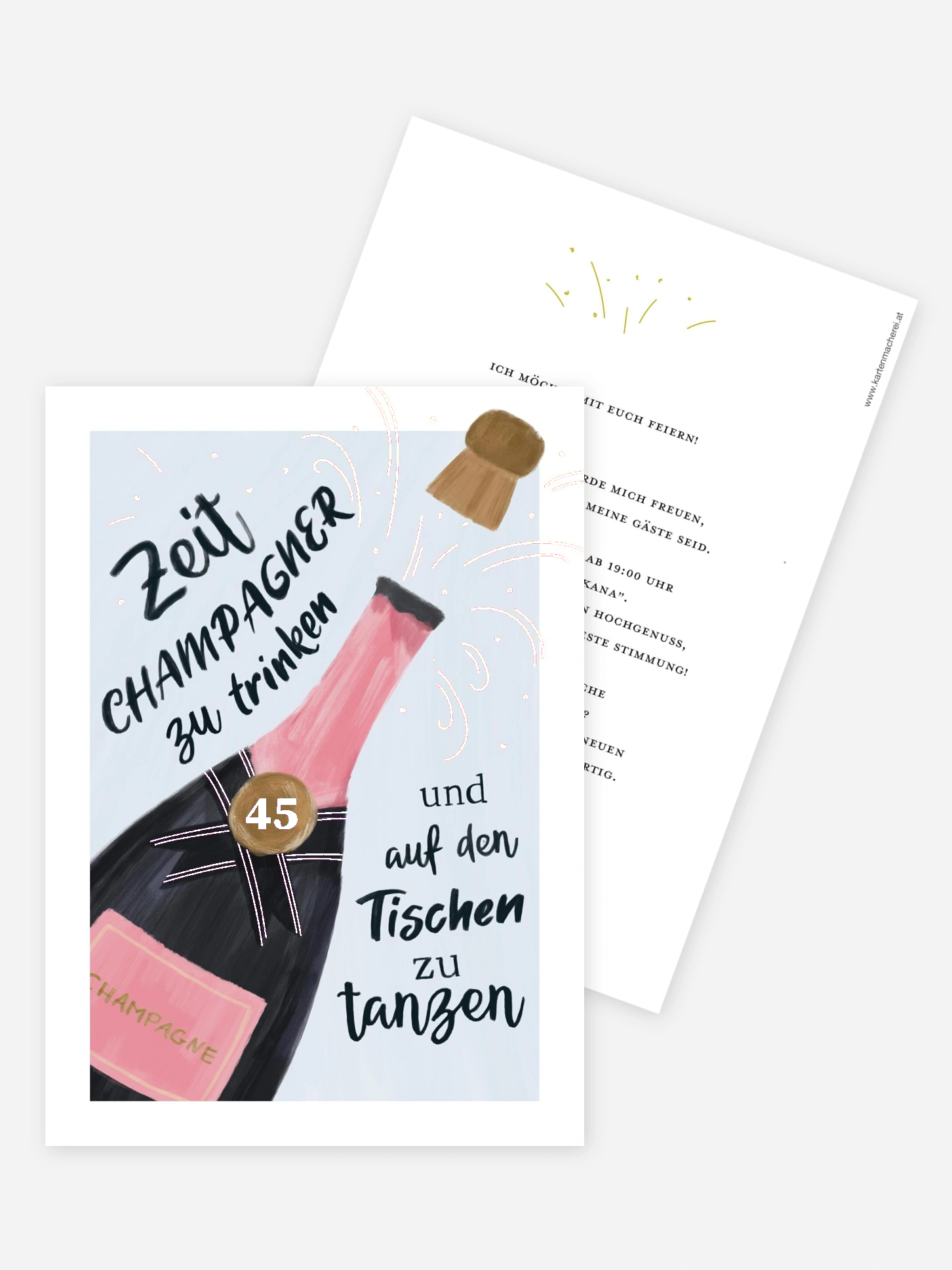 Geburtstagseinladung Champagner Feier