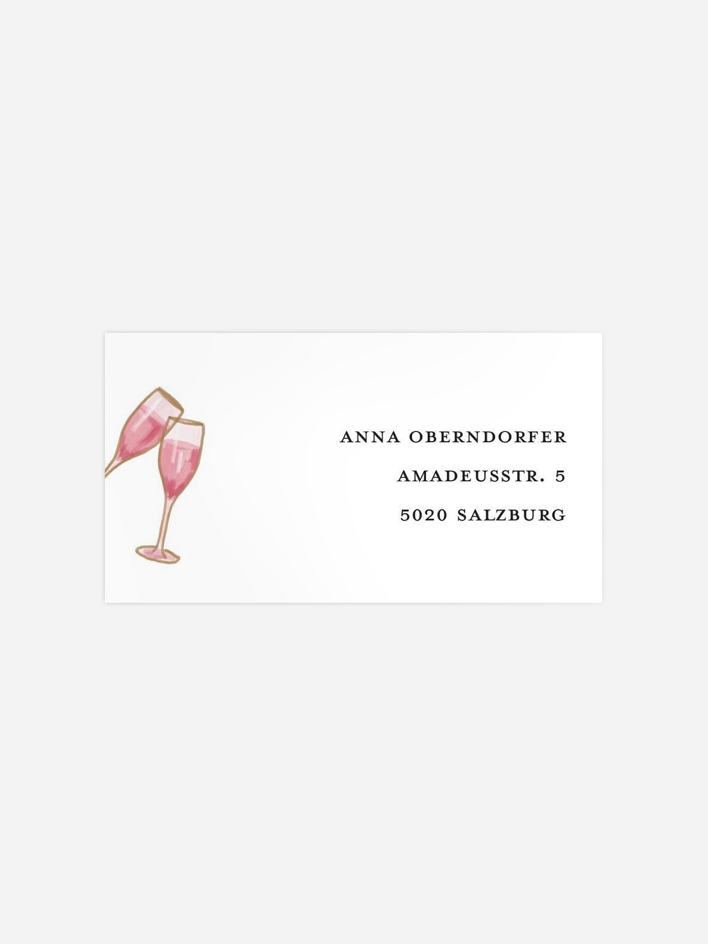 Empfängeraufkleber Geburtstag Champagner Feier