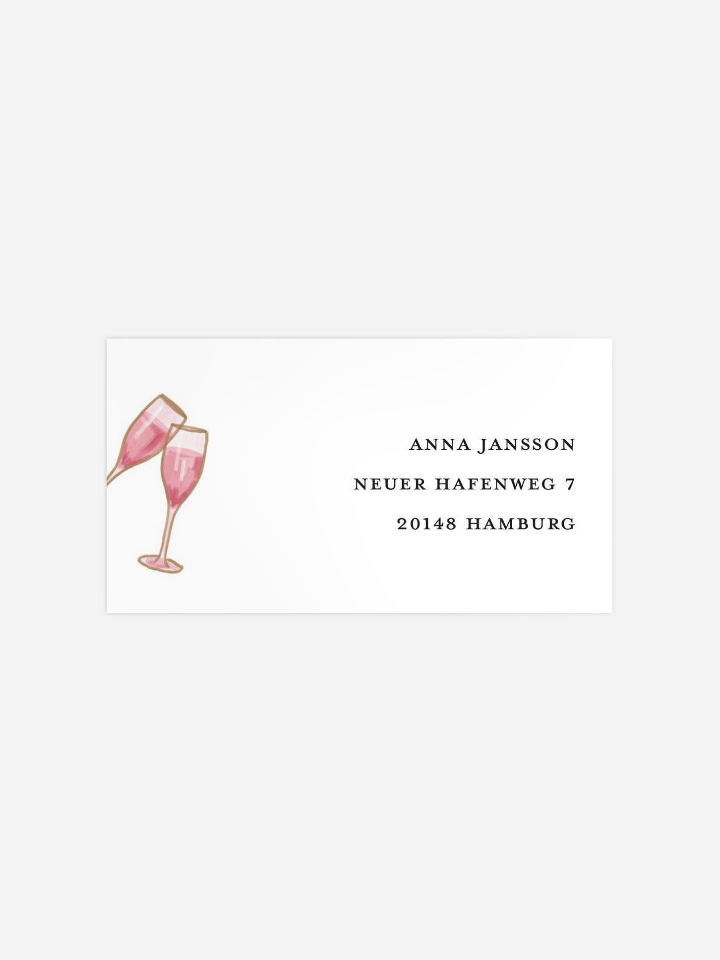 Empfängeraufkleber Geburtstag Champagner Feier