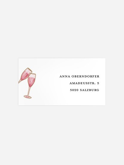 Empfängeraufkleber Geburtstag Champagner Feier
