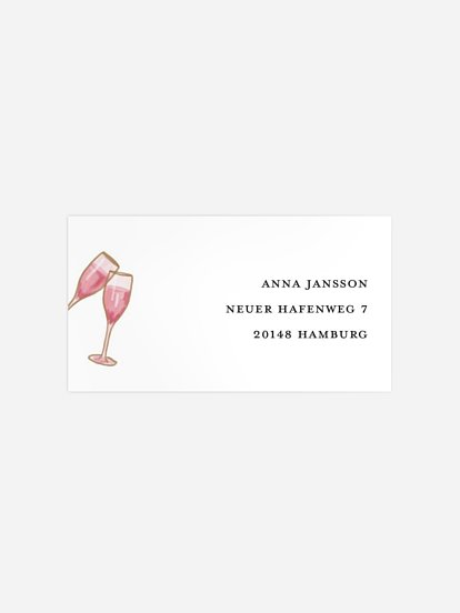 Empfängeraufkleber Geburtstag Champagner Feier