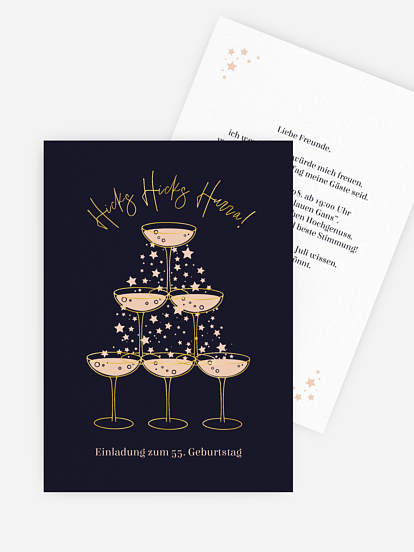 Geburtstagseinladung Champagne Tower