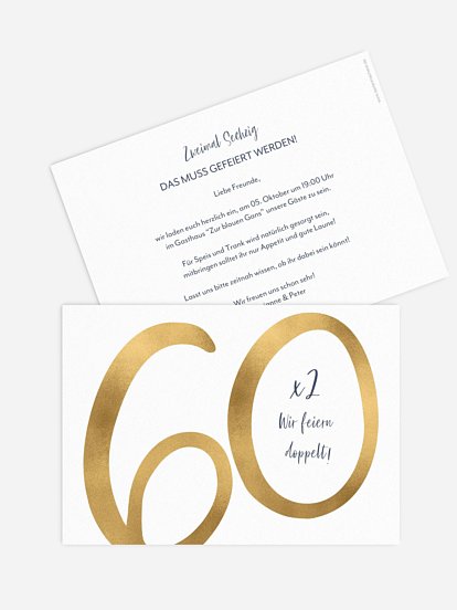 Einladung 60. Geburtstag Gemeinsame Überraschung