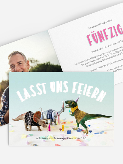Einladung 50. Geburtstag Fossilienparty