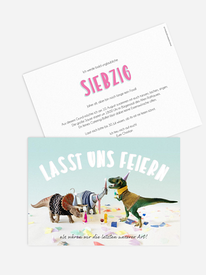 Einladung 70. Geburtstag Fossilienparty