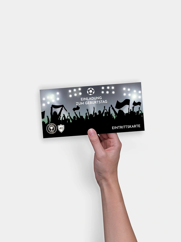 Einladung 40. Geburtstag Fußballticket