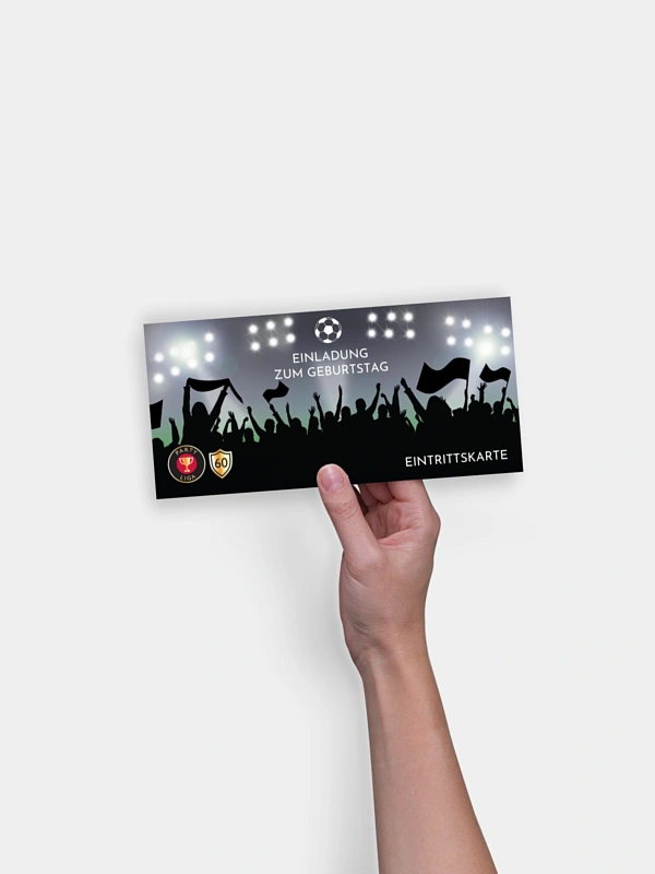 Einladung 60. Geburtstag Fußballticket