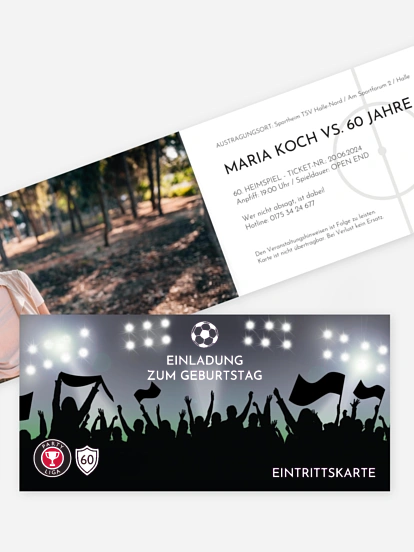 Einladung 60. Geburtstag Fußballticket