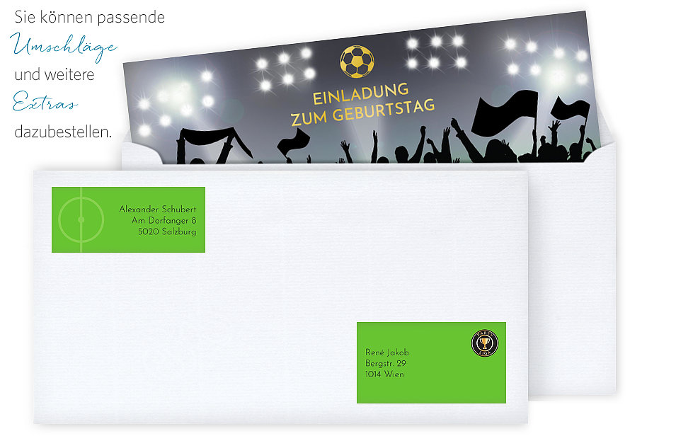 Einladung 70. Geburtstag Fußballticket