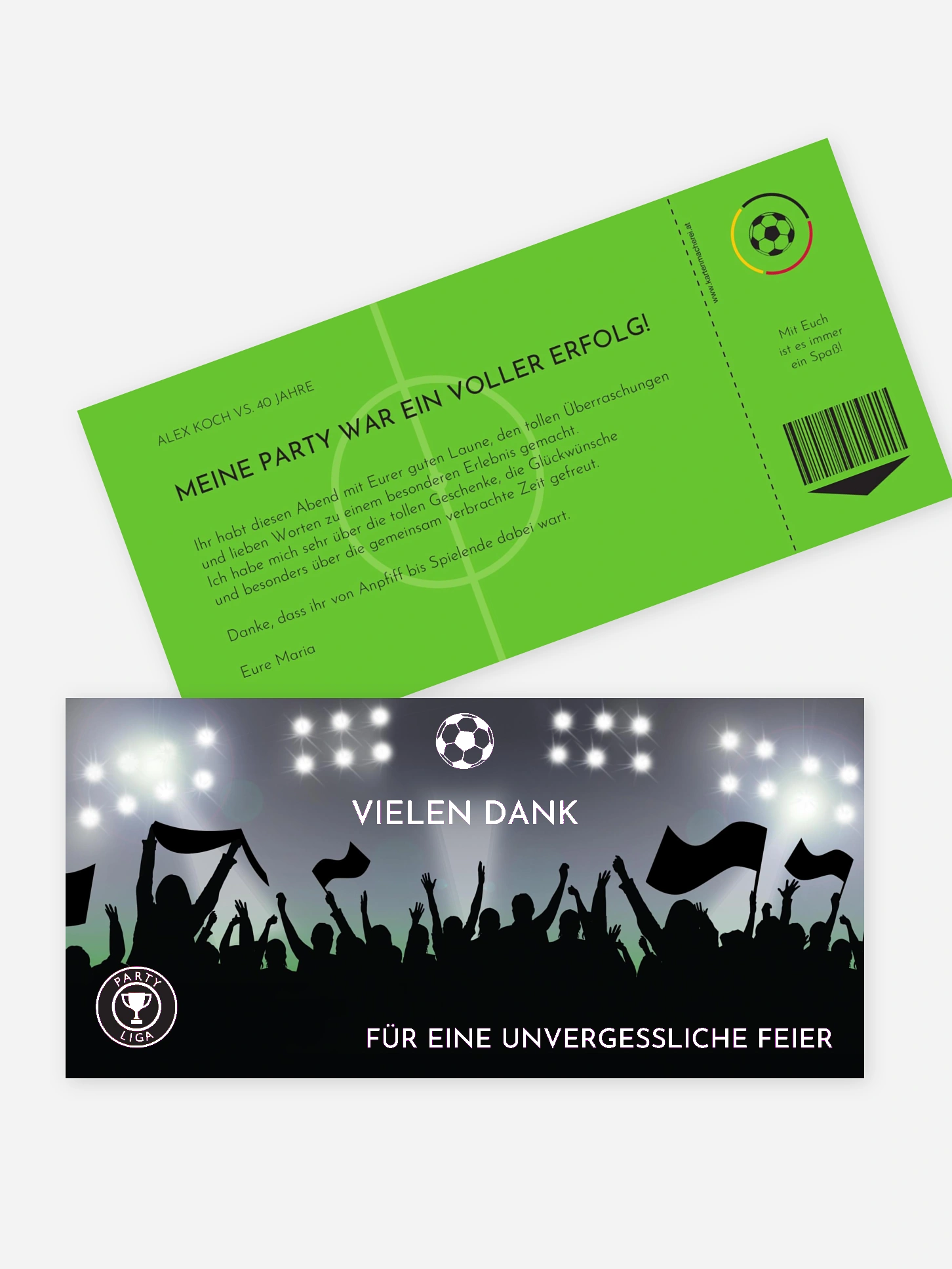 Dankeskarte Geburtstag Fußballticket