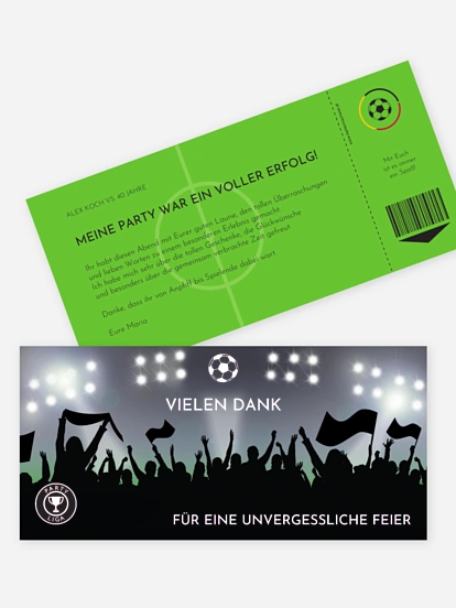 Dankeskarte Geburtstag Fußballticket