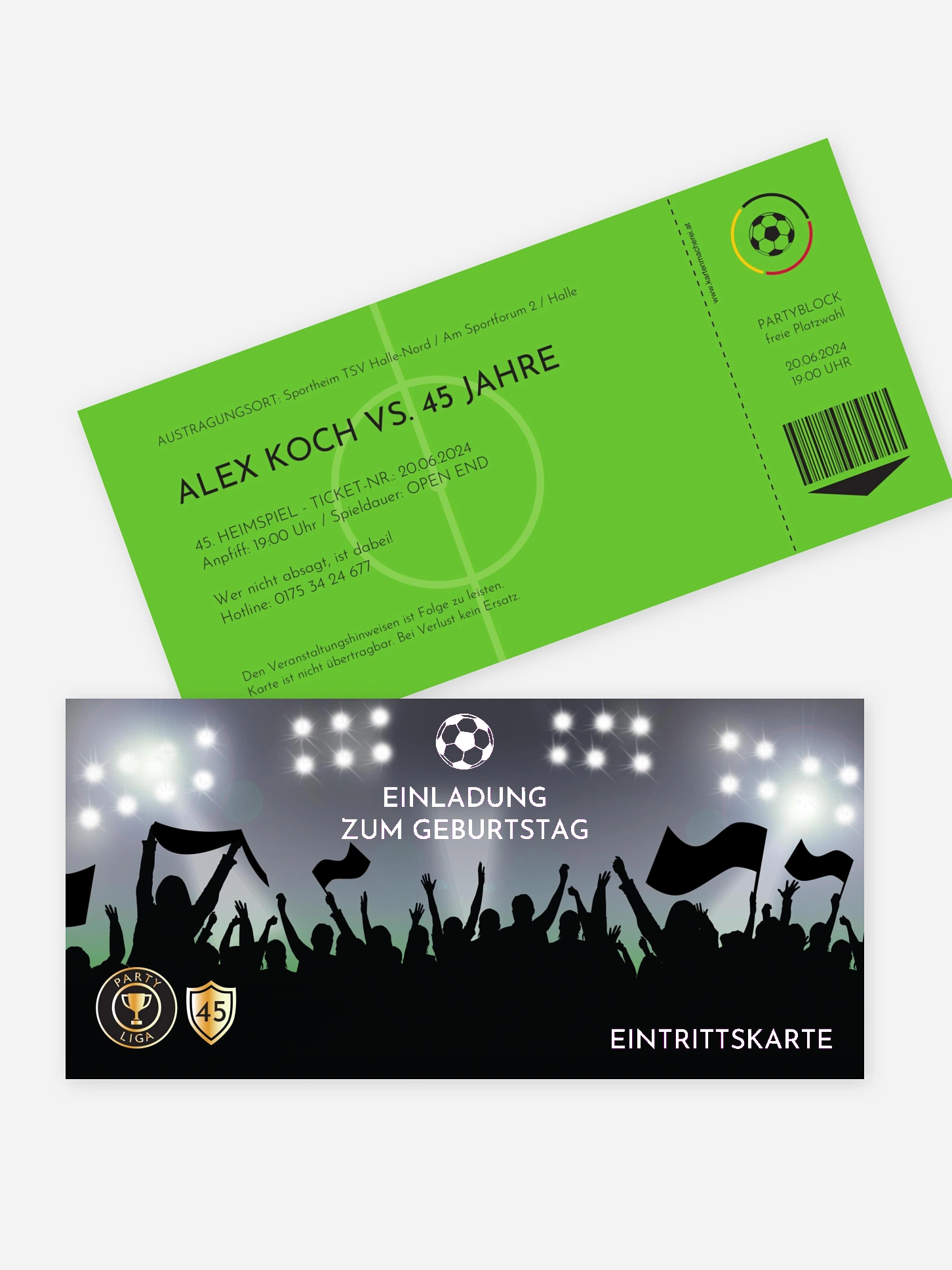 Geburtstagseinladung Fußballticket
