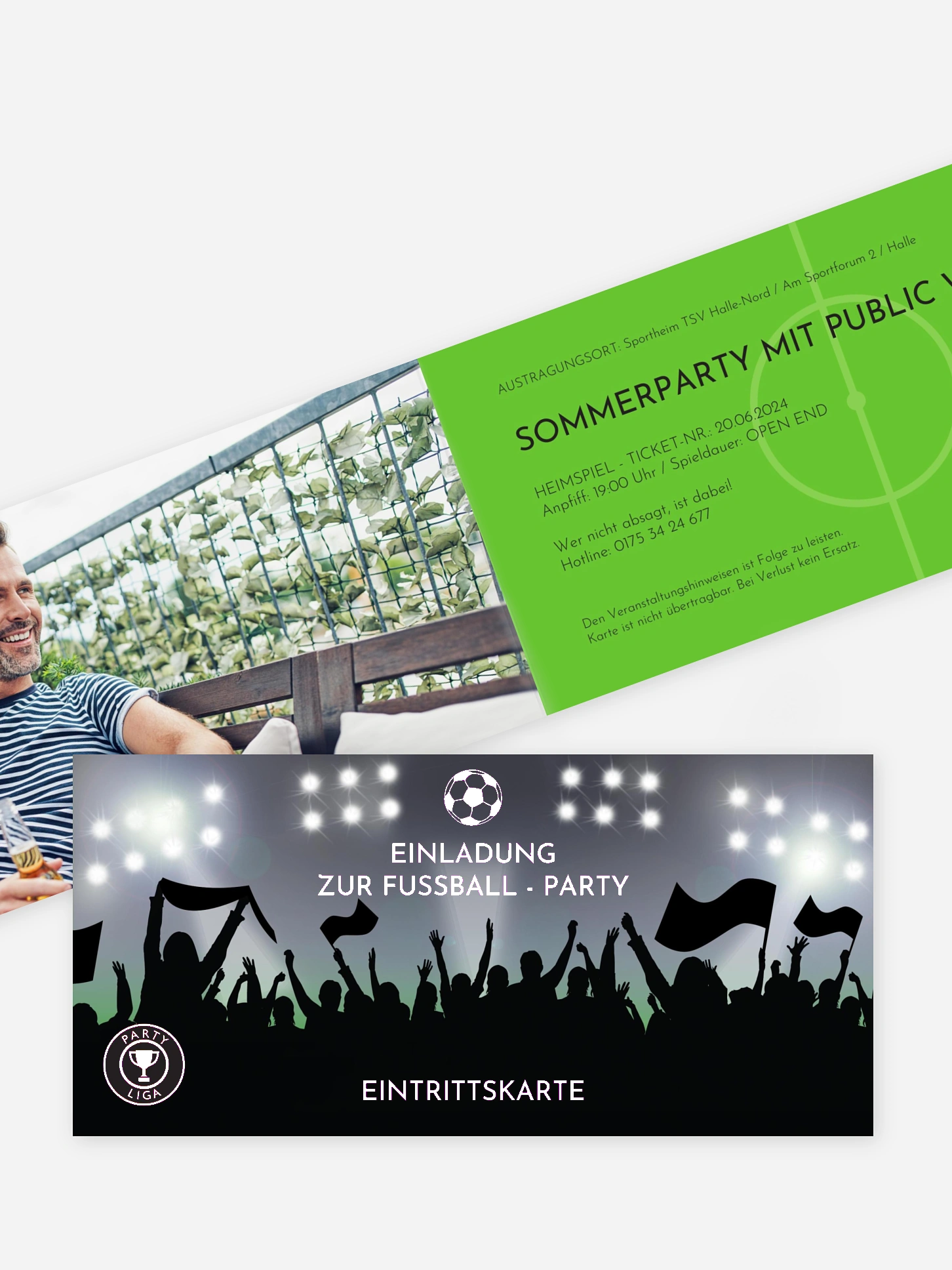 Partyeinladung Fußballticket