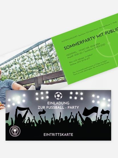 Partyeinladung Fußballticket
