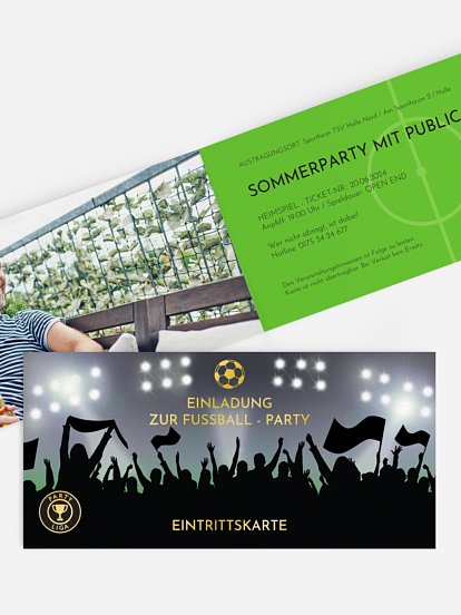 Partyeinladung Fußballticket