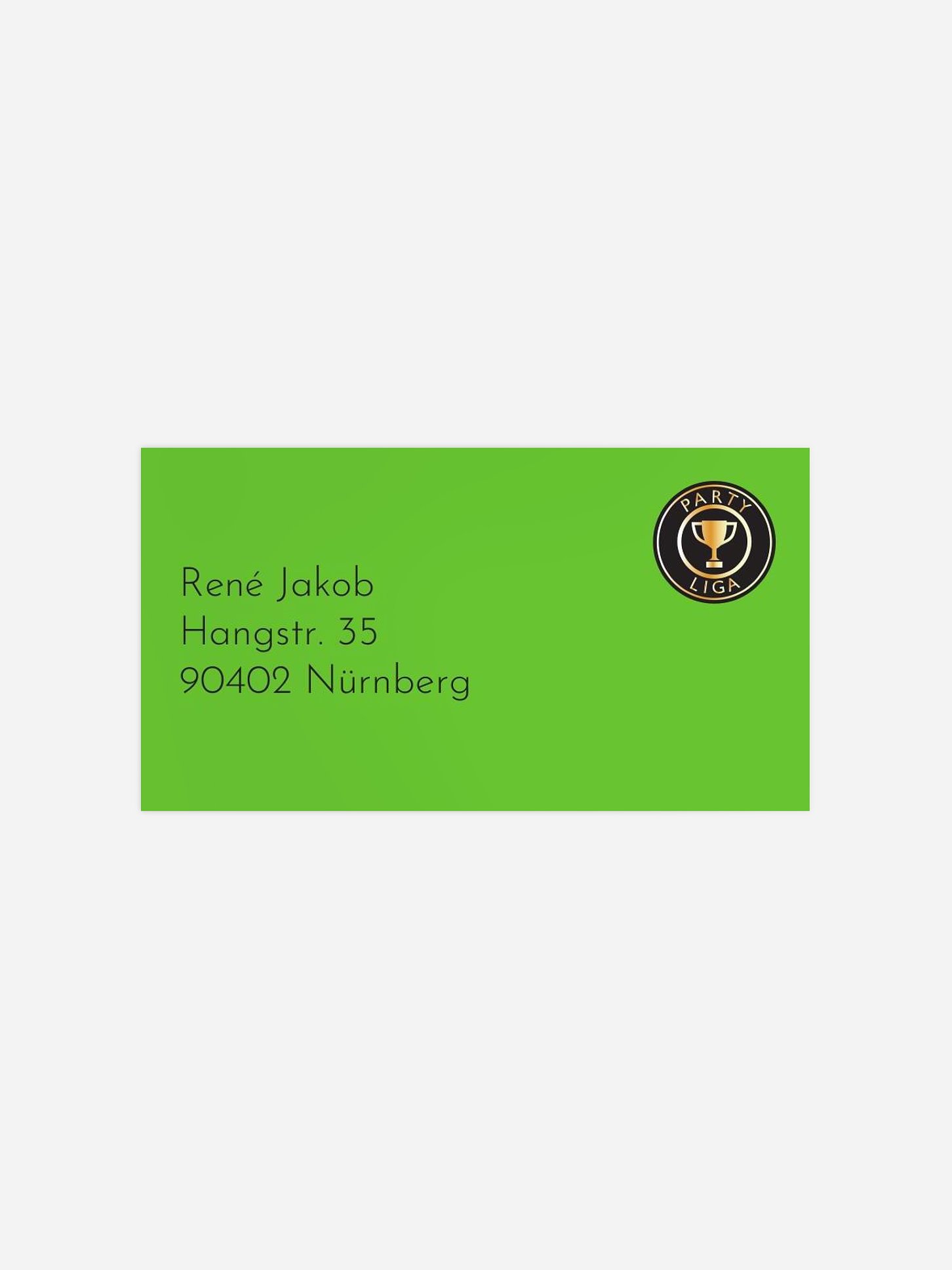 Empfängeraufkleber Party Fußballticket