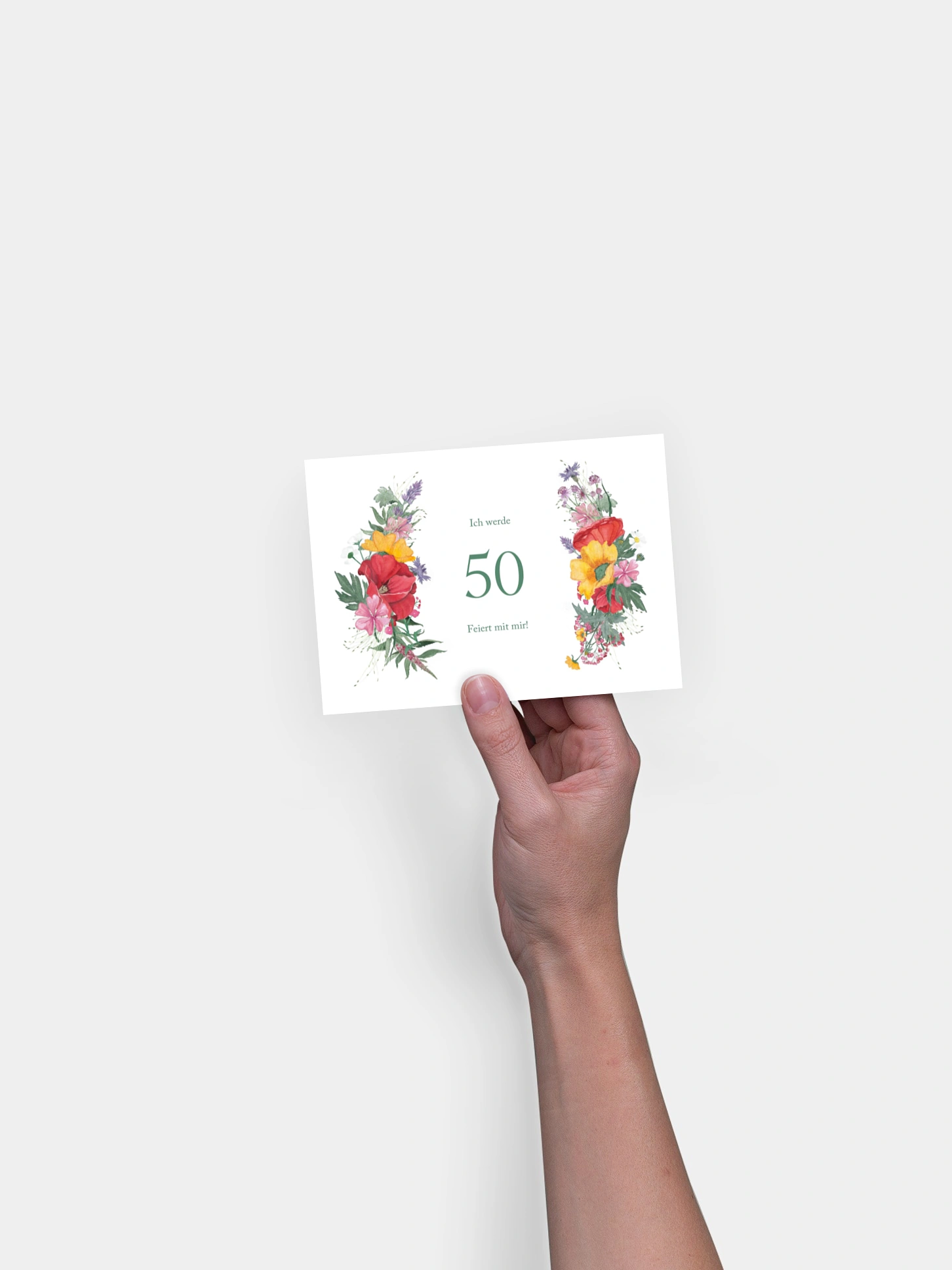 Einladung 50. Geburtstag Blütenfest