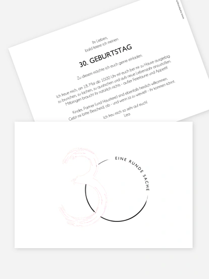 Einladung 30. Geburtstag Runde Feier