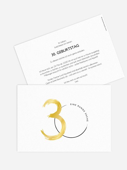 Einladung 30. Geburtstag Runde Feier