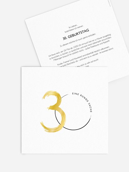 Einladung 30. Geburtstag Runde Feier