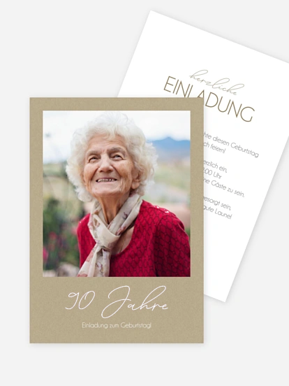 Einladung 90. Geburtstag Klarheit