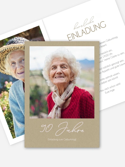 Einladung 90. Geburtstag Klarheit