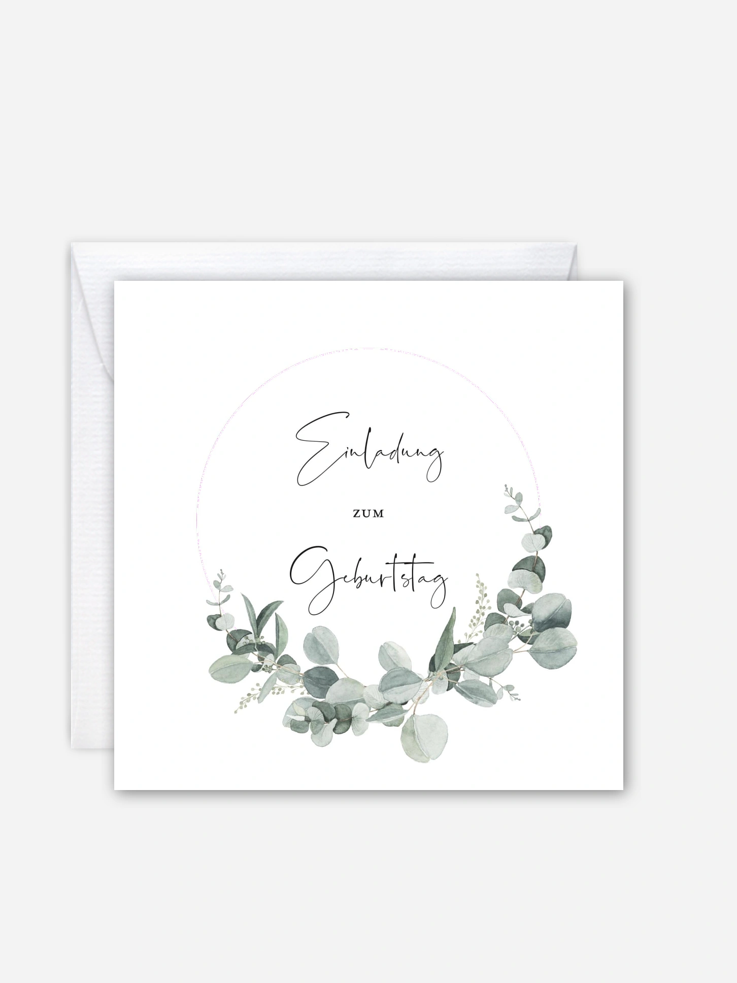 Einladung 50. Geburtstag Eucalyptus Love