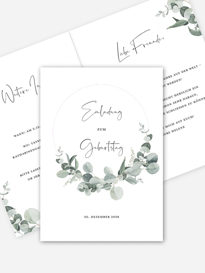 Einladung 60. Geburtstag Eucalyptus Love
