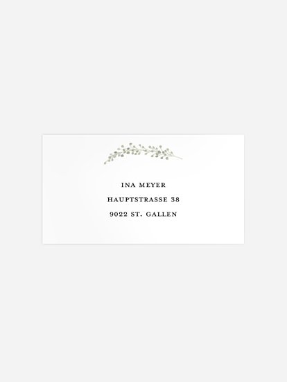 Empfängeraufkleber Geburtstag Eucalyptus Love