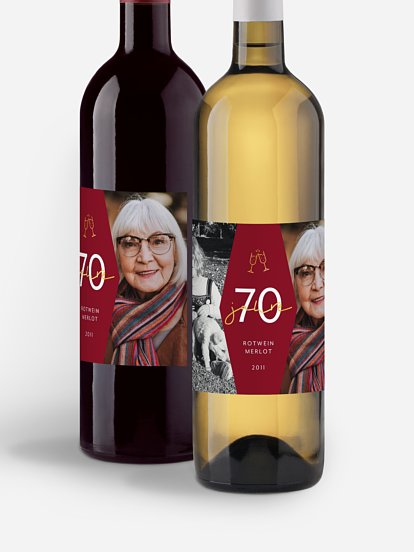 Flaschenetikett Party Best Age 70