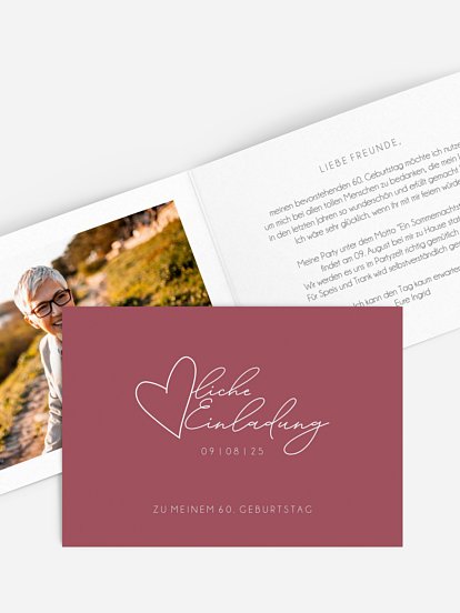 Einladung 60. Geburtstag Herzliche Einladung