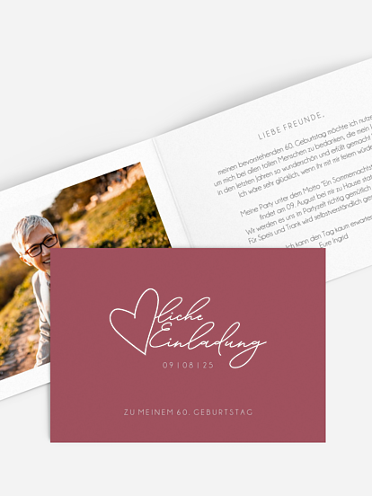 Einladung 60. Geburtstag Herzliche Einladung