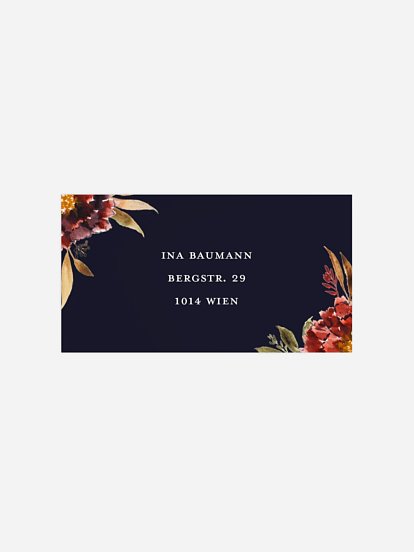 Empfängeraufkleber Geburtstag Opulent Flowers