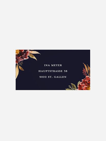 Empfängeraufkleber Geburtstag Opulent Flowers