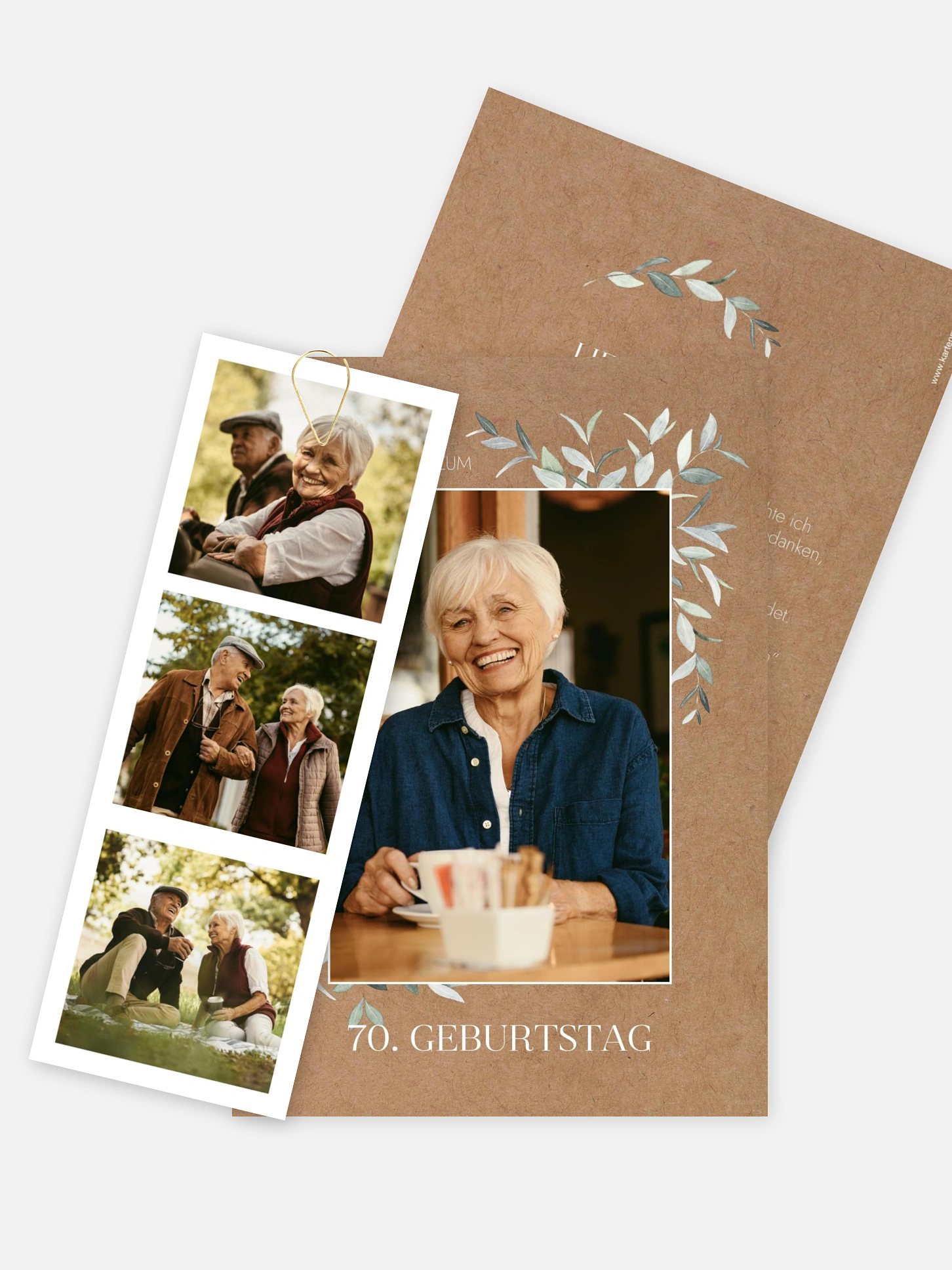 Einladung 70. Geburtstag Blätterspiel