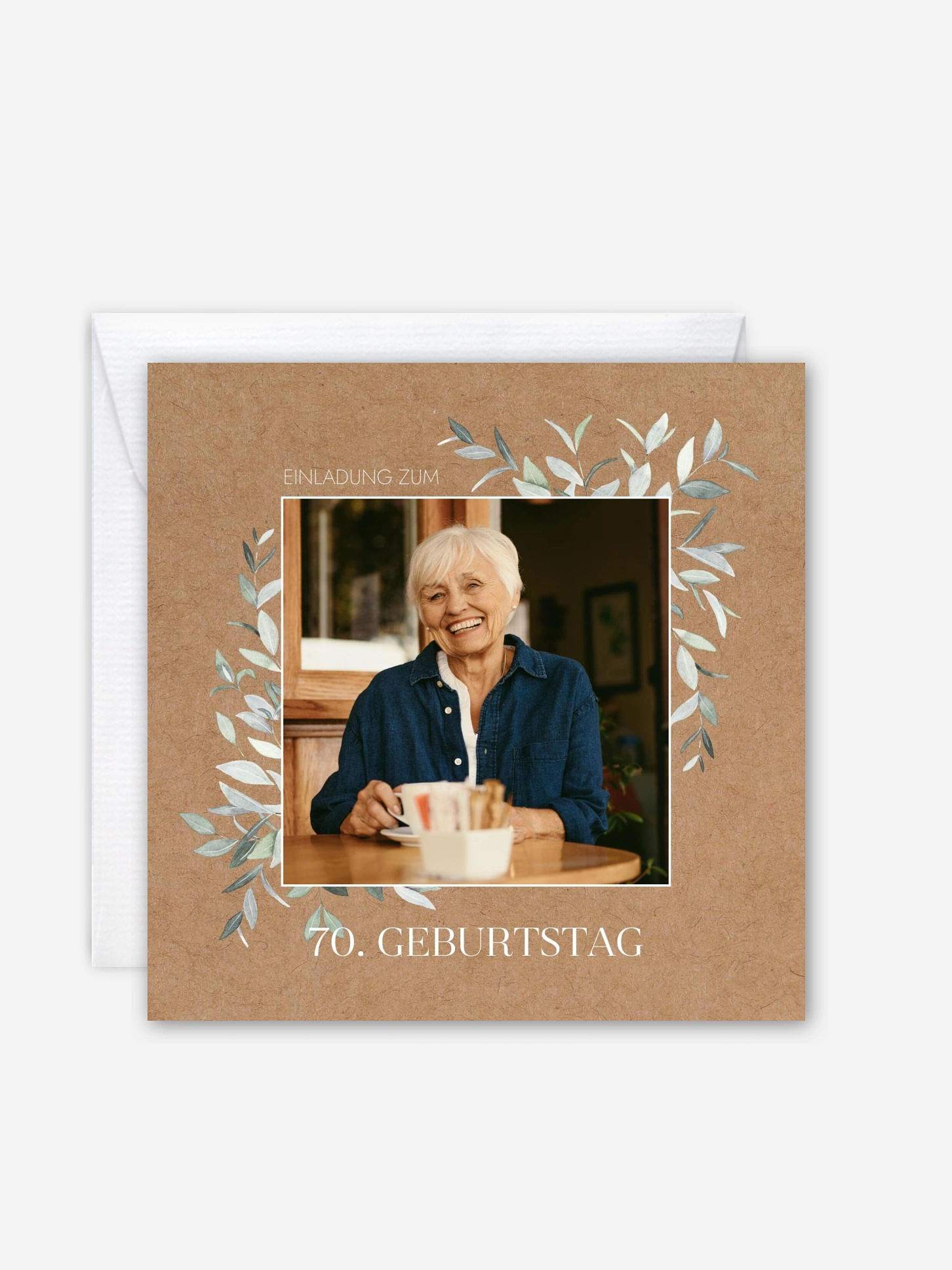 Einladung 70. Geburtstag Blätterspiel