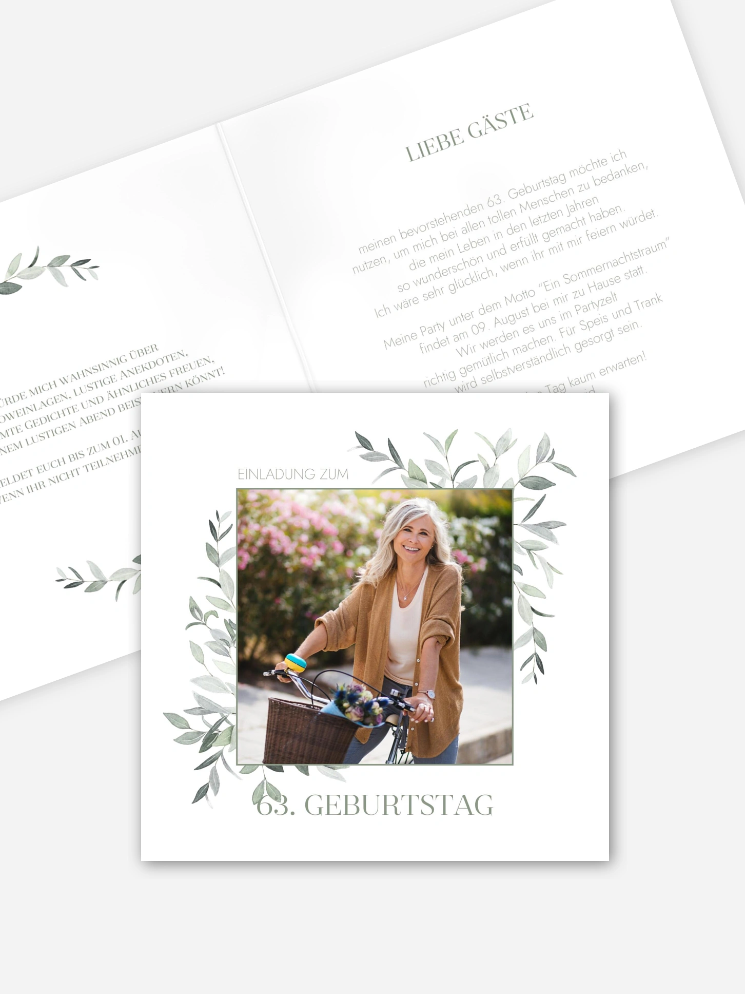Geburtstagseinladung Blätterspiel