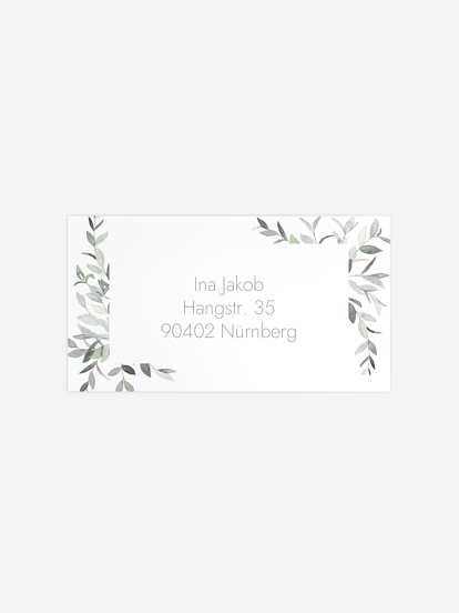 Empfängeraufkleber Geburtstag Blätterspiel