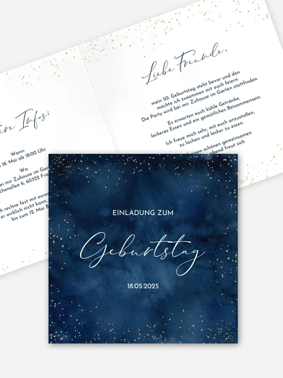 Einladung 50. Geburtstag Nachthimmel
